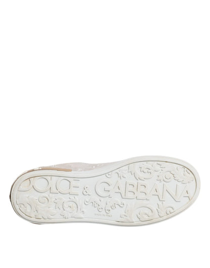 Dolce & Gabbana White Portofino Mother Of Pearl Sneakers Casual Shoes - SMARTMARTNZ