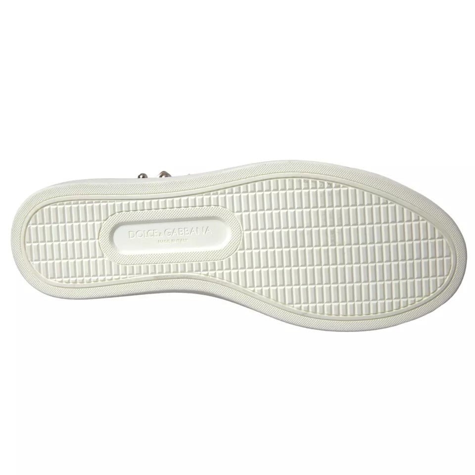 Dolce & Gabbana White Portofino Sacred Heart Sneakers Women Shoes - SMARTMARTNZ
