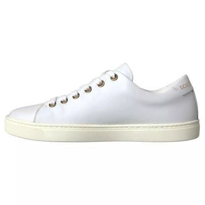 Dolce & Gabbana White Portofino Sacred Heart Sneakers Women Shoes - SMARTMARTNZ