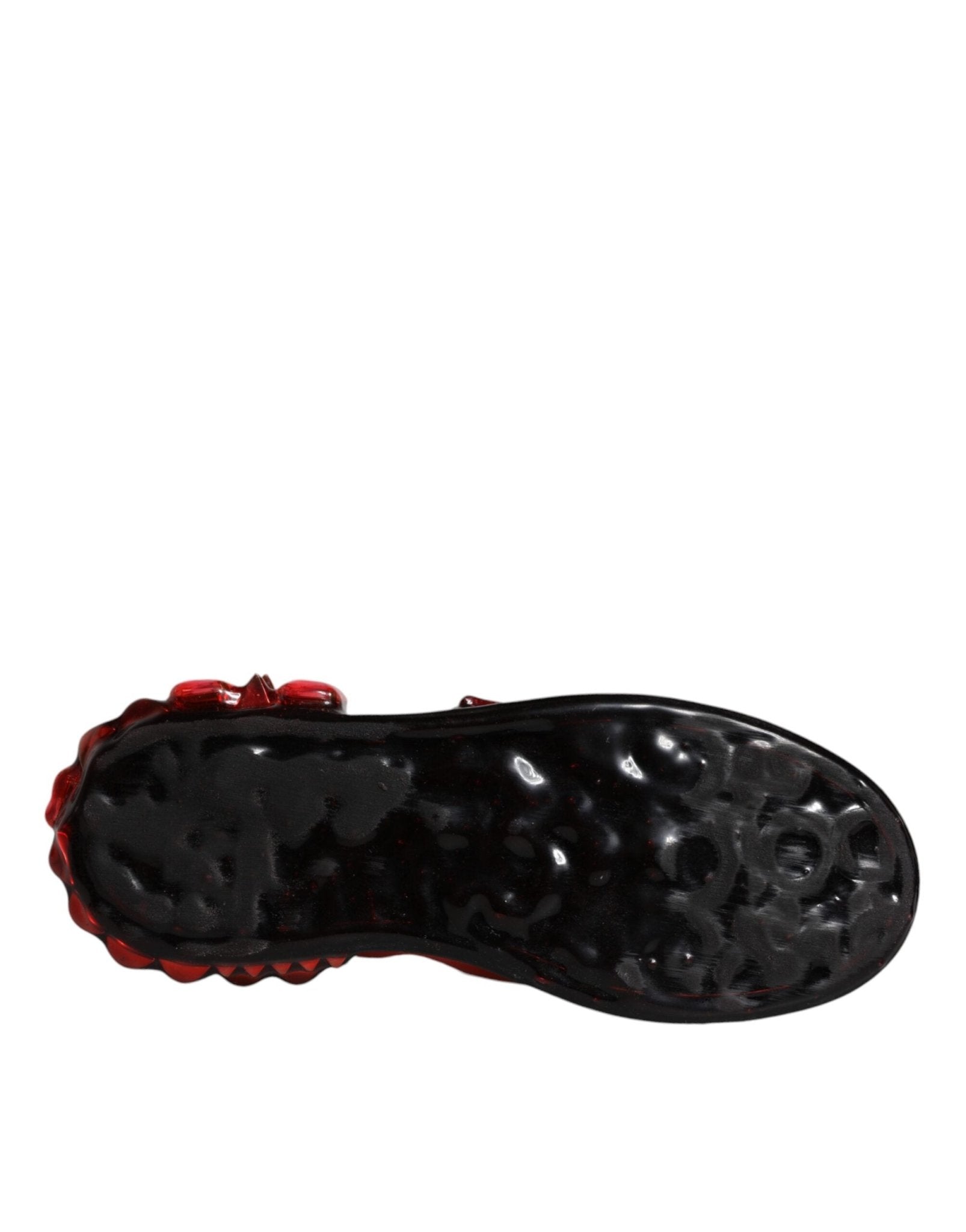 Dolce & Gabbana White Red Crystals Leather Portofino Sneakers Shoes - SMARTMARTNZ