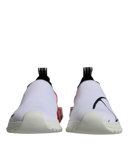Dolce & Gabbana White Red Low Top Sorrento Men Sneakers Shoes - SMARTMARTNZ