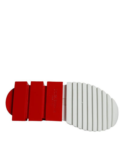 Dolce & Gabbana White Red Low Top Sorrento Men Sneakers Shoes - SMARTMARTNZ