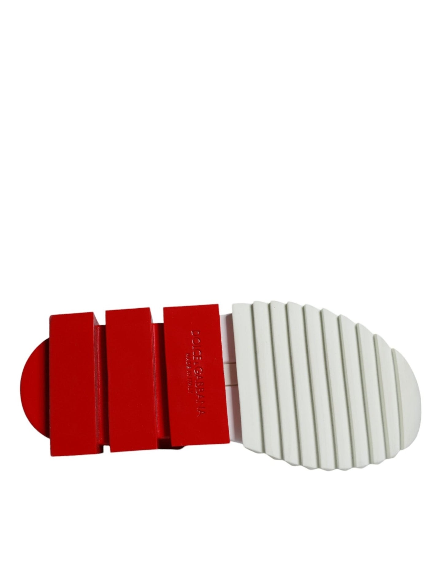 Dolce & Gabbana White Red Low Top Sorrento Men Sneakers Shoes - SMARTMARTNZ