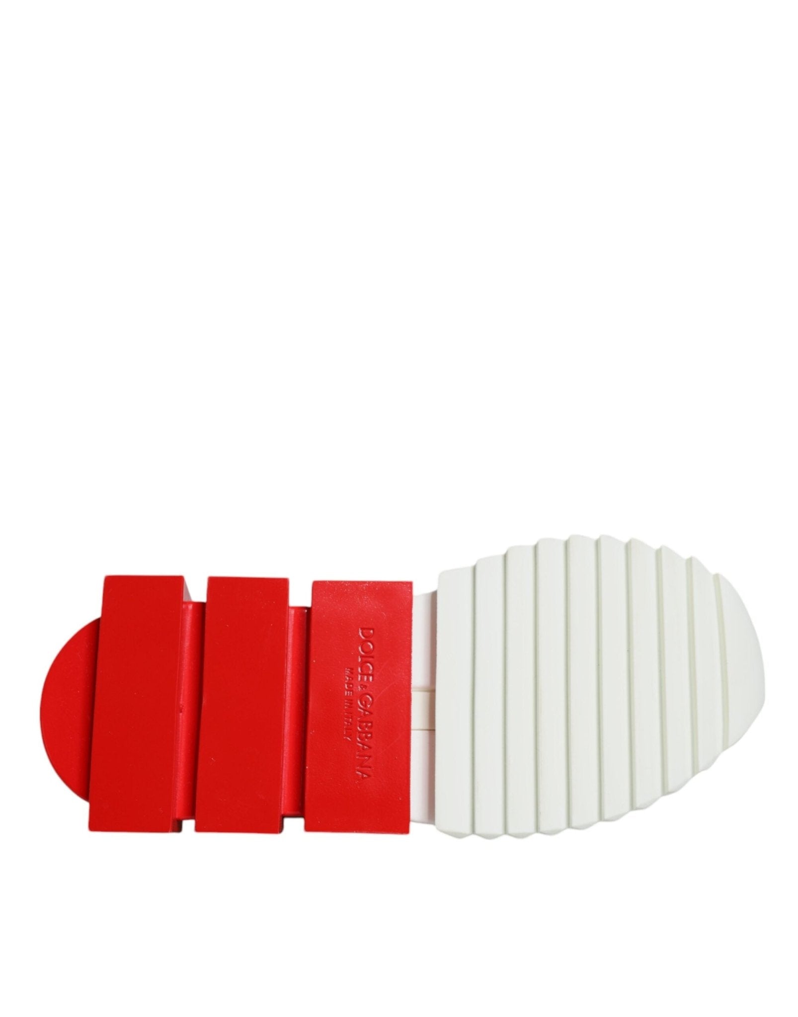Dolce & Gabbana White Red Low Top Sorrento Men Sneakers Shoes - SMARTMARTNZ