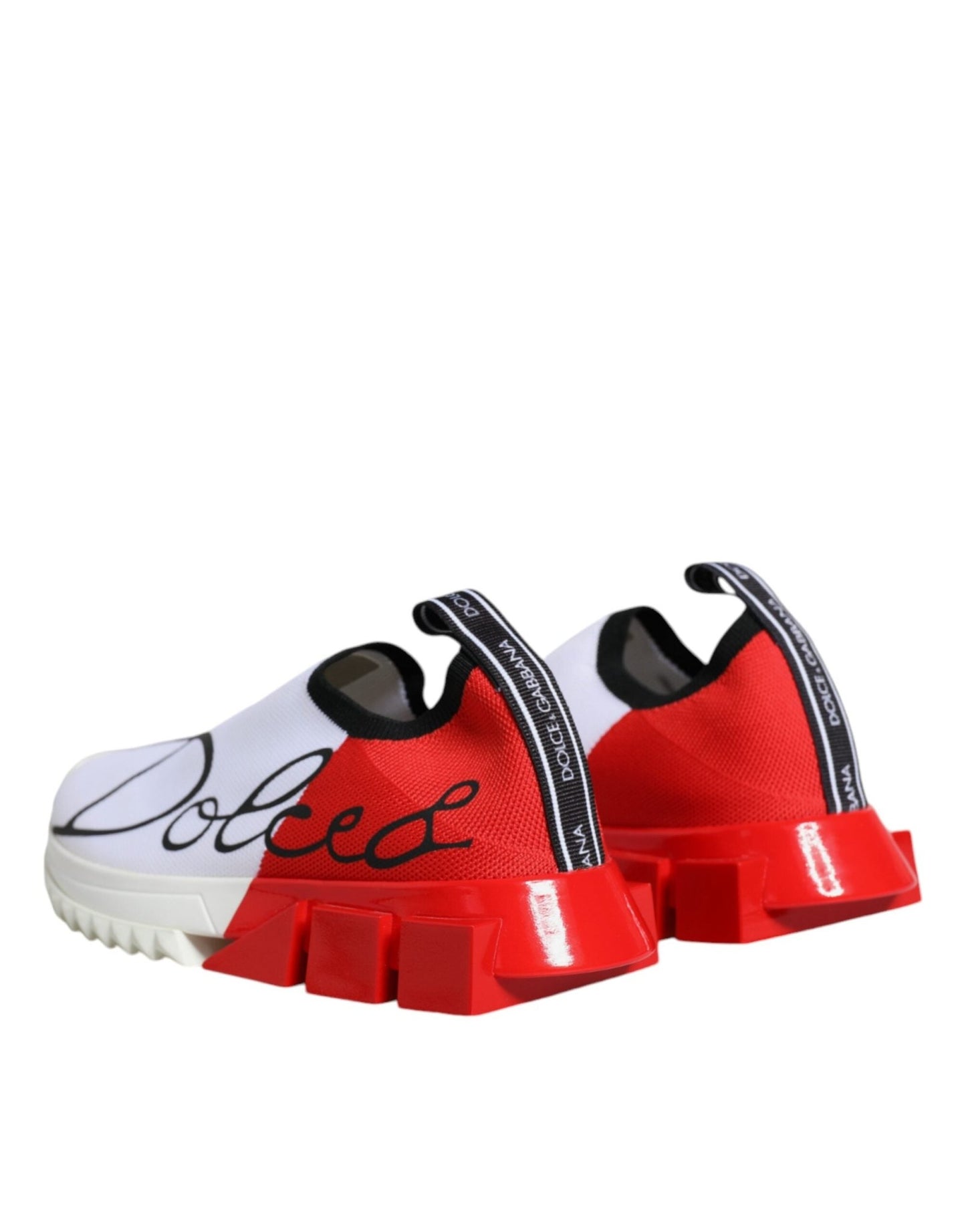 Dolce & Gabbana White Red Low Top Sorrento Men Sneakers Shoes - SMARTMARTNZ