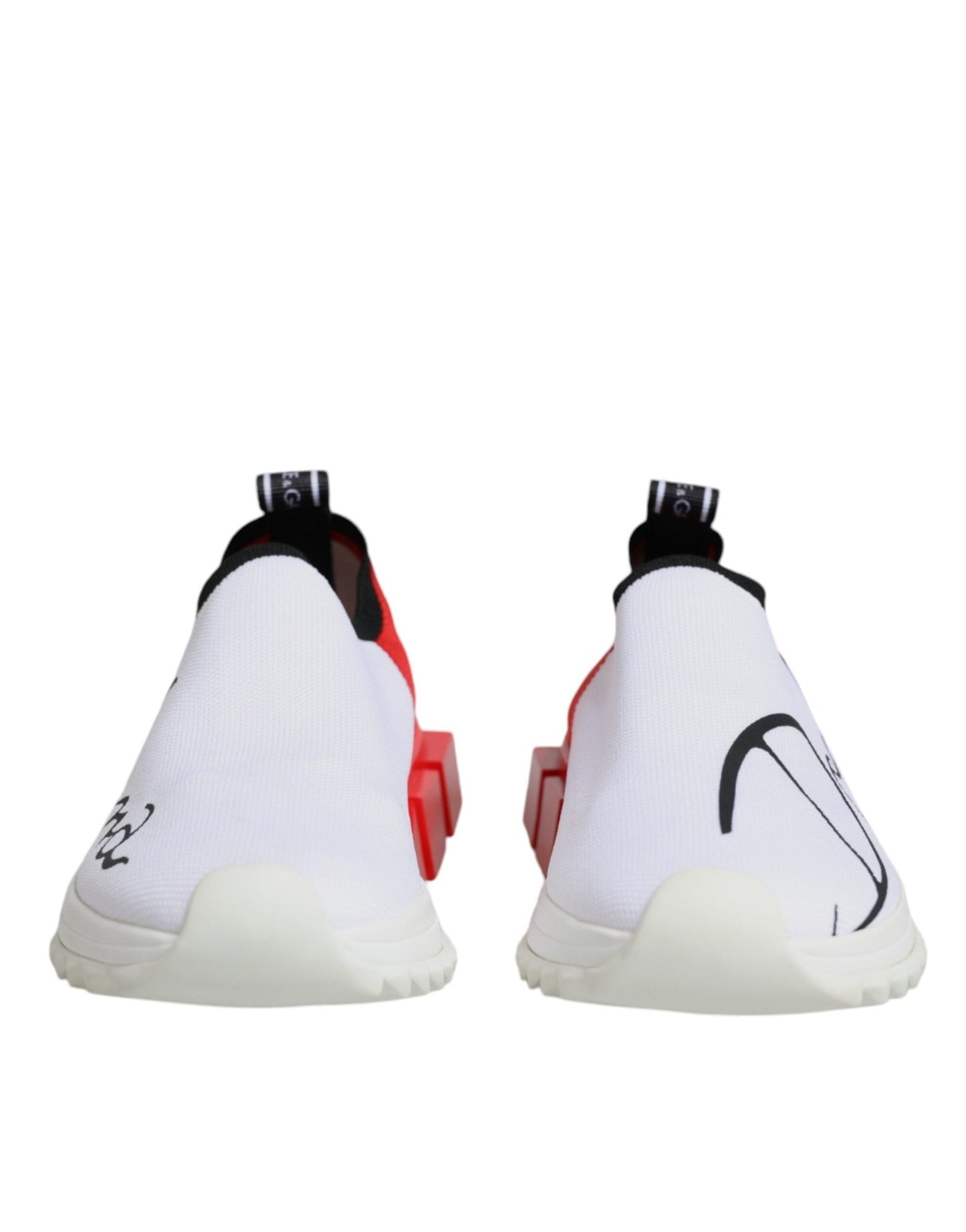 Dolce & Gabbana White Red Low Top Sorrento Men Sneakers Shoes - SMARTMARTNZ