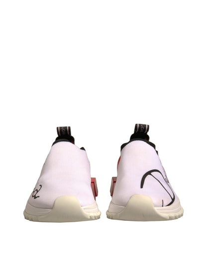Dolce & Gabbana White Red Low Top Sorrento Sneakers Shoes - SMARTMARTNZ