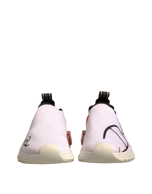 Dolce & Gabbana White Red Low Top Sorrento Sneakers Shoes - SMARTMARTNZ