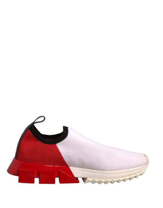 Dolce & Gabbana White Red Low Top Sorrento Sneakers Shoes - SMARTMARTNZ