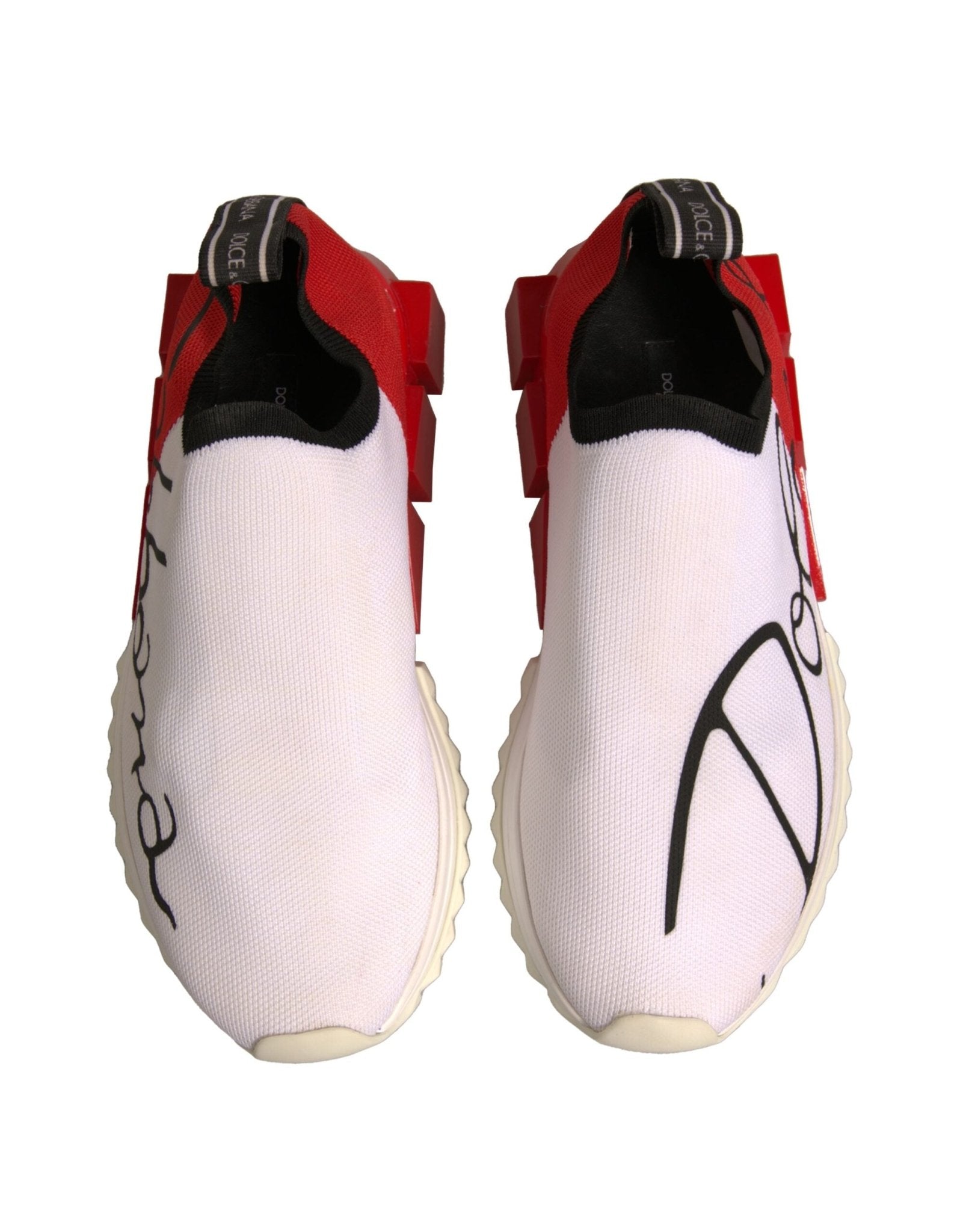 Dolce & Gabbana White Red Low Top Sorrento Sneakers Shoes - SMARTMARTNZ