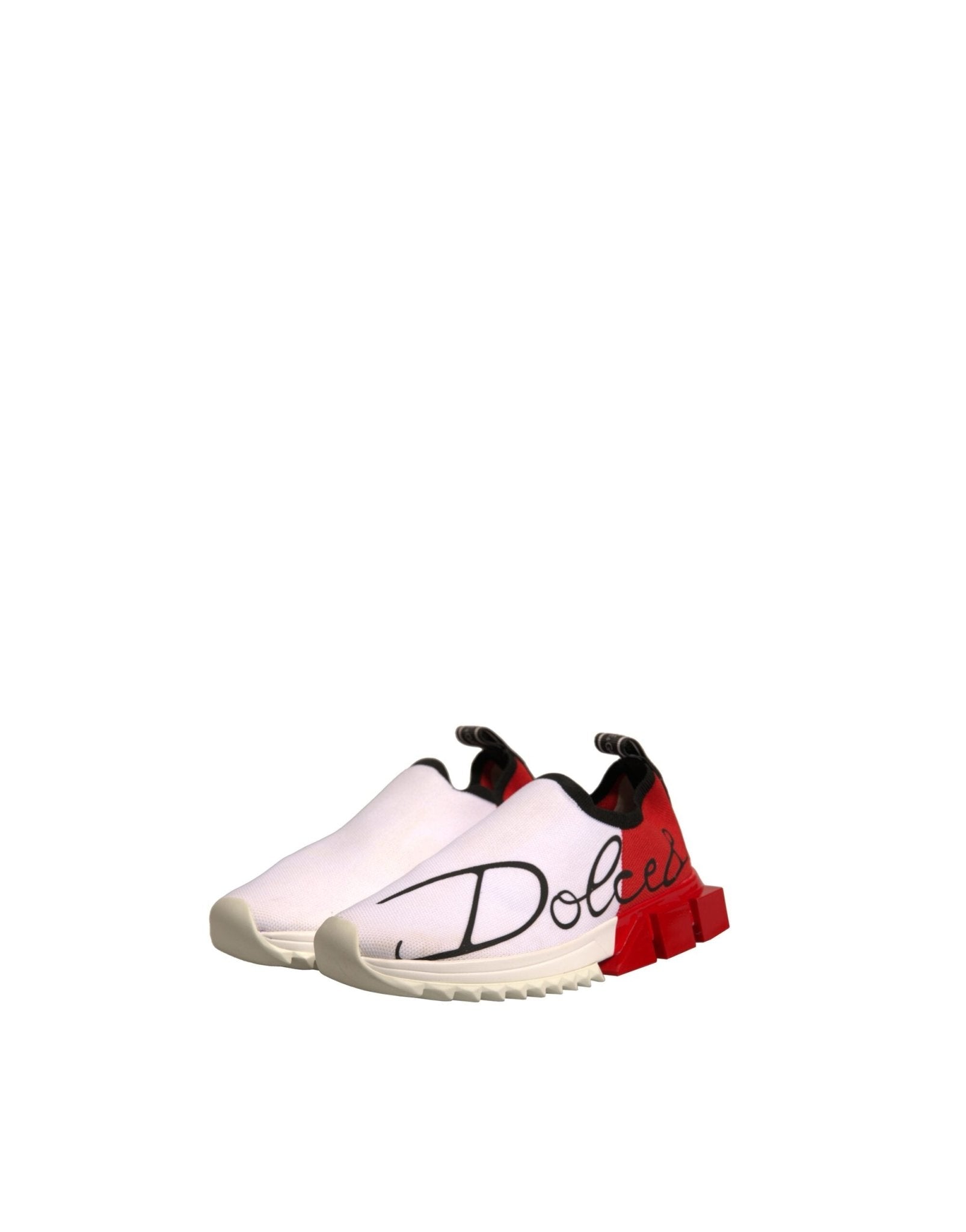 Dolce & Gabbana White Red Low Top Sorrento Sneakers Shoes - SMARTMARTNZ