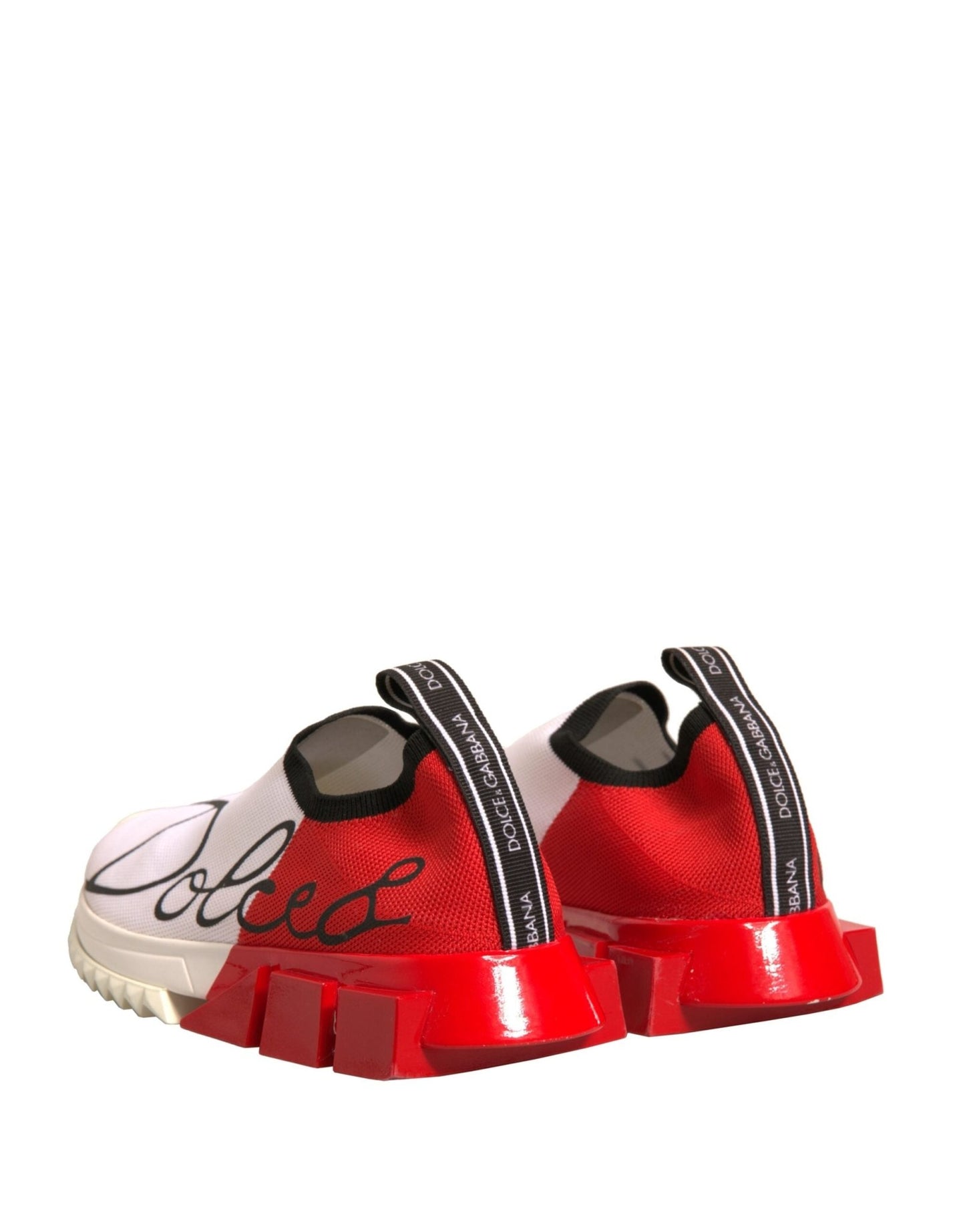Dolce & Gabbana White Red Low Top Sorrento Sneakers Shoes - SMARTMARTNZ