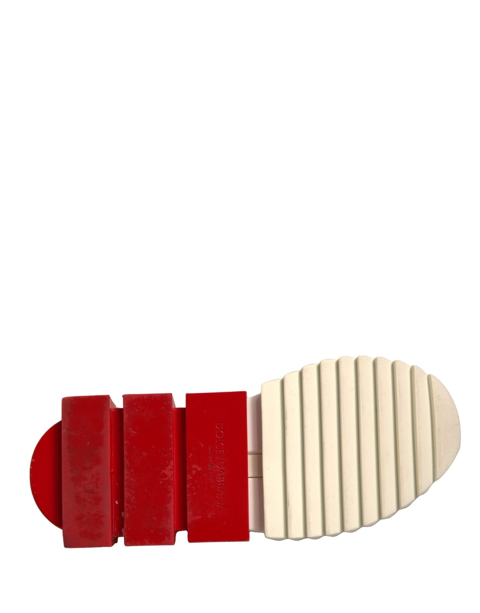 Dolce & Gabbana White Red Low Top Sorrento Sneakers Shoes - SMARTMARTNZ