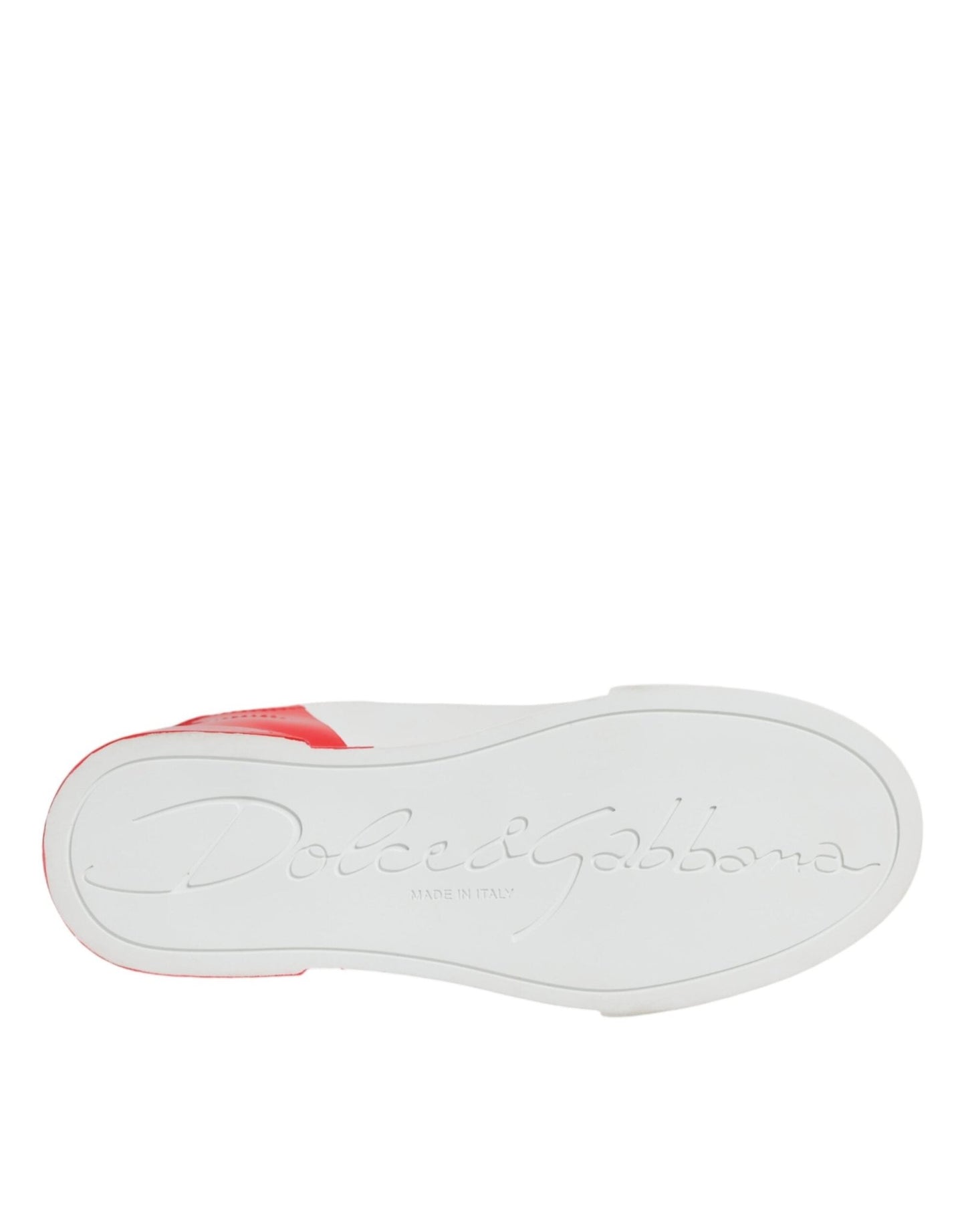 Dolce & Gabbana White Red Portofino Low Top Sneakers Shoes - SMARTMARTNZ