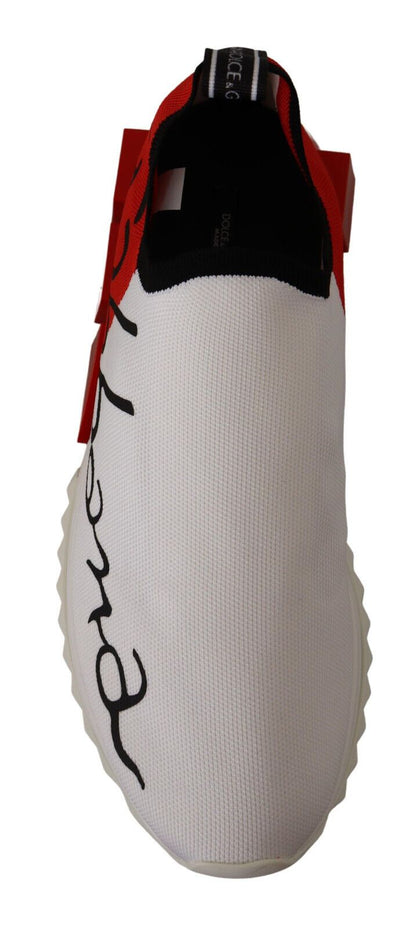 Dolce & Gabbana White Red Sorrento Sandals Sneakers - SMARTMARTNZ