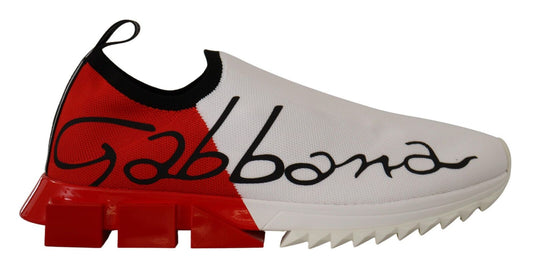 Dolce & Gabbana White Red Sorrento Sandals Sneakers - SMARTMARTNZ