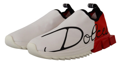 Dolce & Gabbana White Red Sorrento Sandals Sneakers - SMARTMARTNZ
