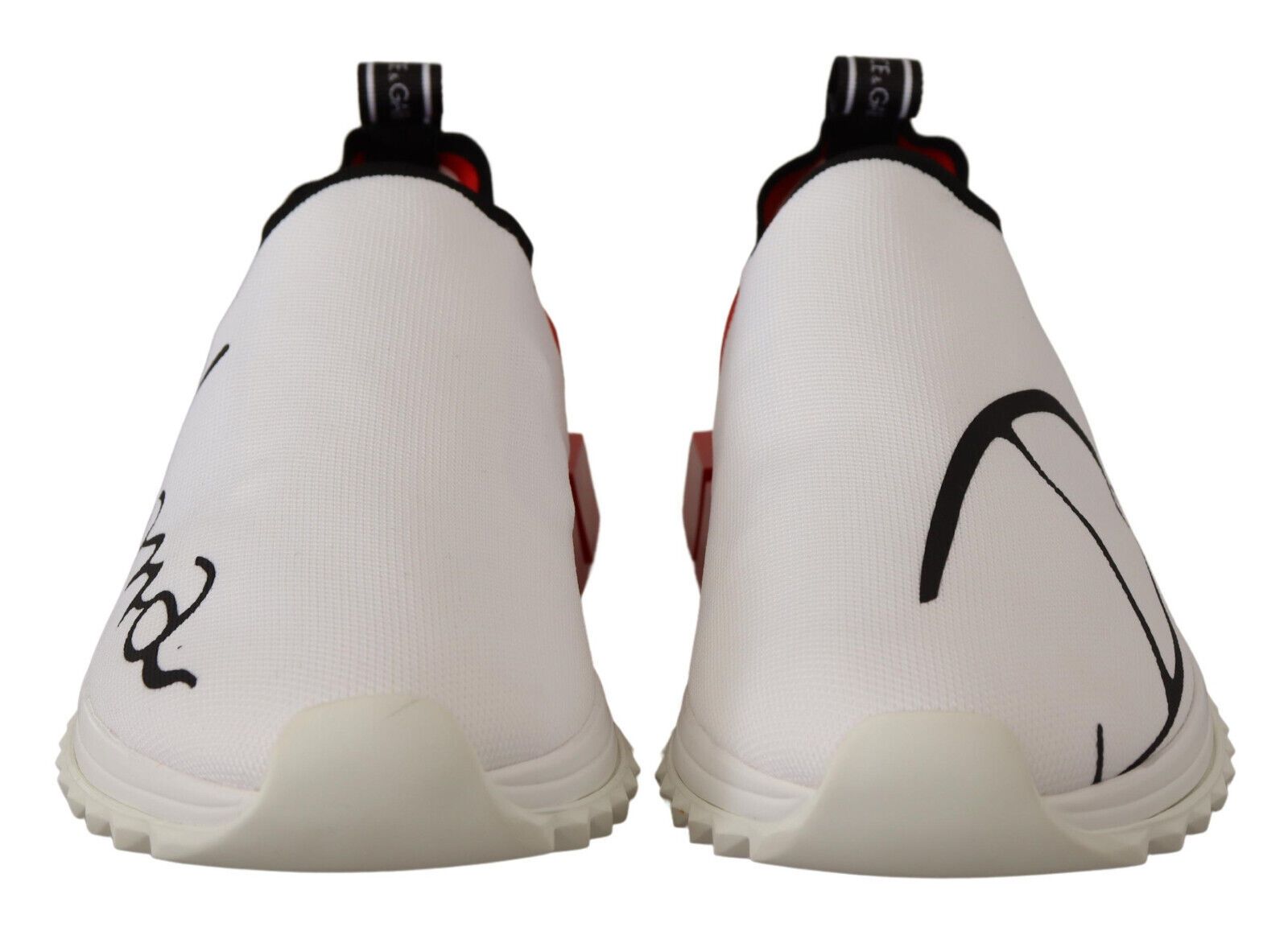 Dolce & Gabbana White Red Sorrento Sandals Sneakers - SMARTMARTNZ