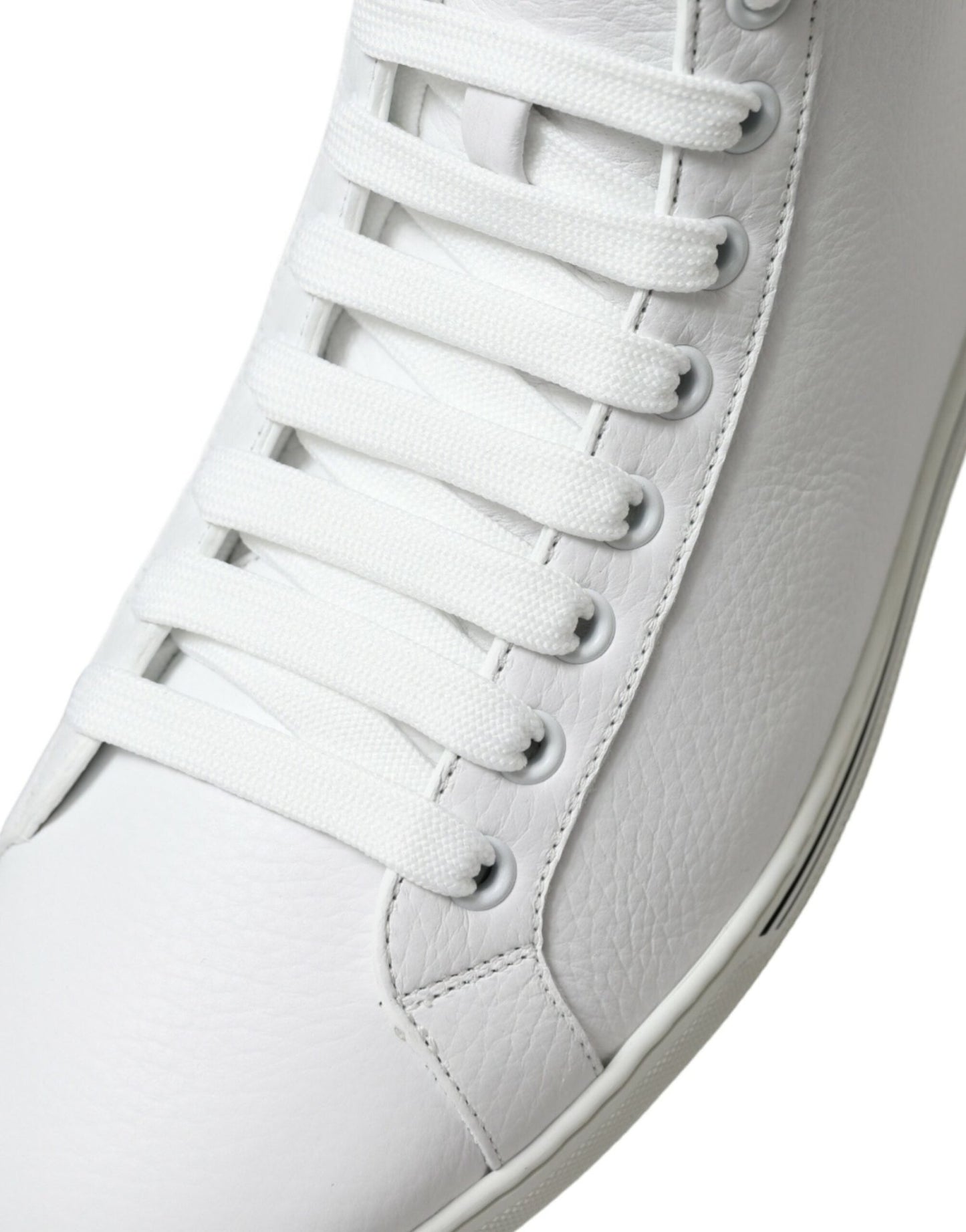 Dolce & Gabbana White Saint Tropez High Top Men Sneakers Shoes - SMARTMARTNZ