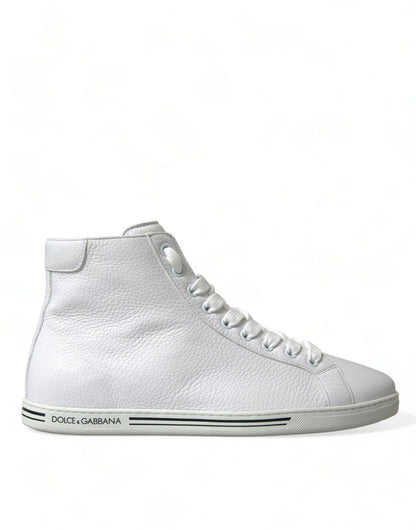Dolce & Gabbana White Saint Tropez High Top Men Sneakers Shoes - SMARTMARTNZ