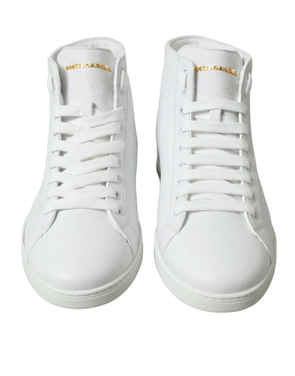 Dolce & Gabbana White Saint Tropez High Top Men Sneakers Shoes - SMARTMARTNZ