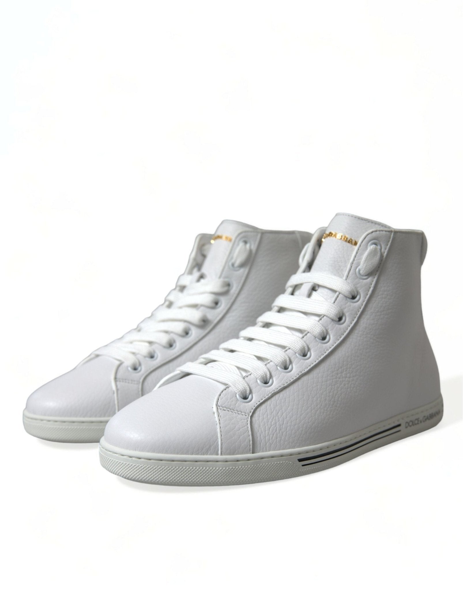Dolce & Gabbana White Saint Tropez High Top Men Sneakers Shoes - SMARTMARTNZ