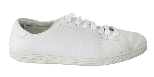 Dolce & Gabbana White Saint Tropez Lace Up Men Sneakers Men Shoes - SMARTMARTNZ