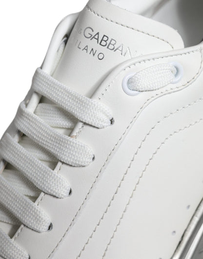 Dolce & Gabbana White Silver Daymaster Low Top Sneakers Shoes - SMARTMARTNZ