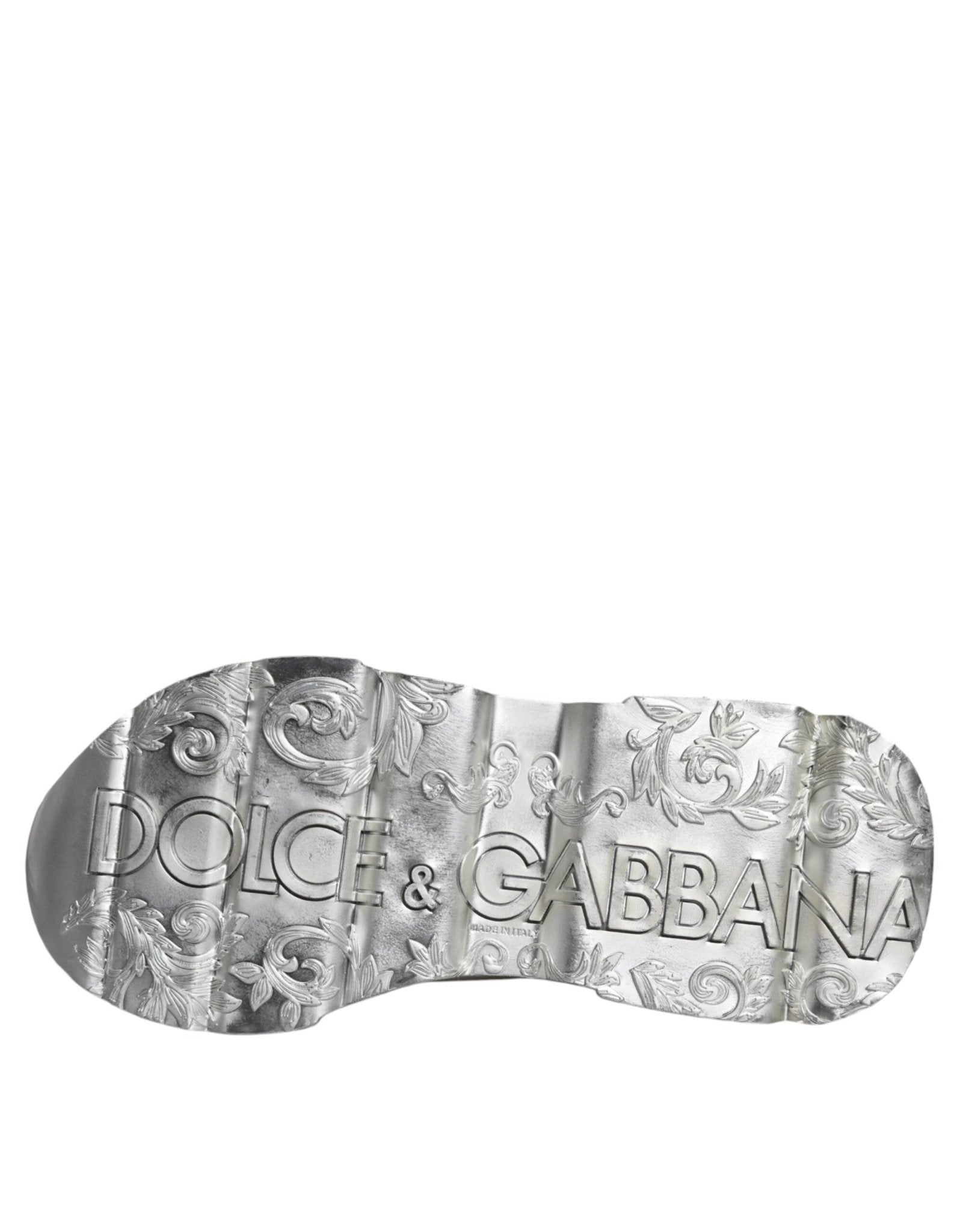 Dolce & Gabbana White Silver Daymaster Low Top Sneakers Shoes - SMARTMARTNZ