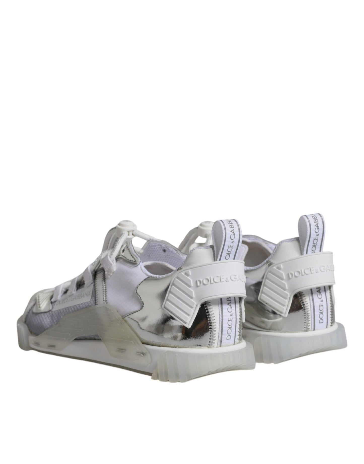 Dolce & Gabbana White Silver Low Top NS1 Sneakers Shoes - SMARTMARTNZ