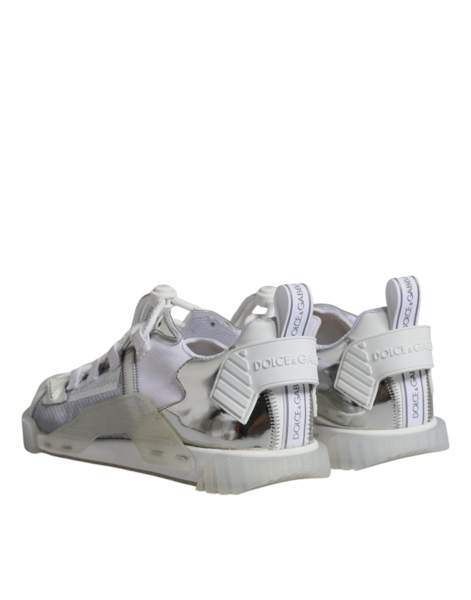 Dolce & Gabbana White Silver Low Top NS1 Sneakers Shoes - SMARTMARTNZ