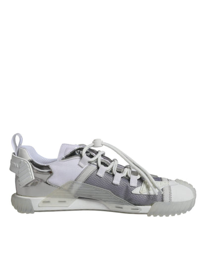 Dolce & Gabbana White Silver Low Top NS1 Sneakers Shoes - SMARTMARTNZ