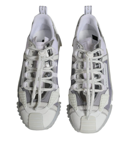Dolce & Gabbana White Silver Low Top NS1 Sneakers Shoes - SMARTMARTNZ