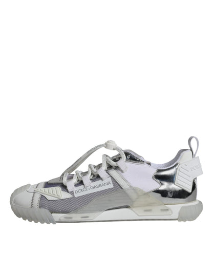 Dolce & Gabbana White Silver Low Top NS1 Sneakers Shoes - SMARTMARTNZ