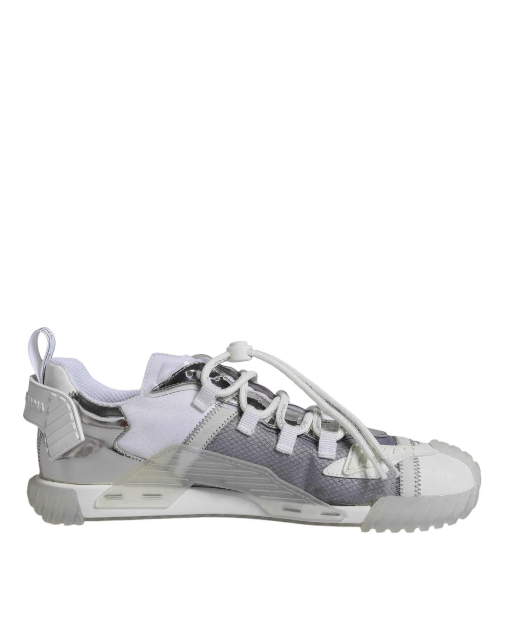Dolce & Gabbana White Silver Low Top NS1 Sneakers Shoes - SMARTMARTNZ