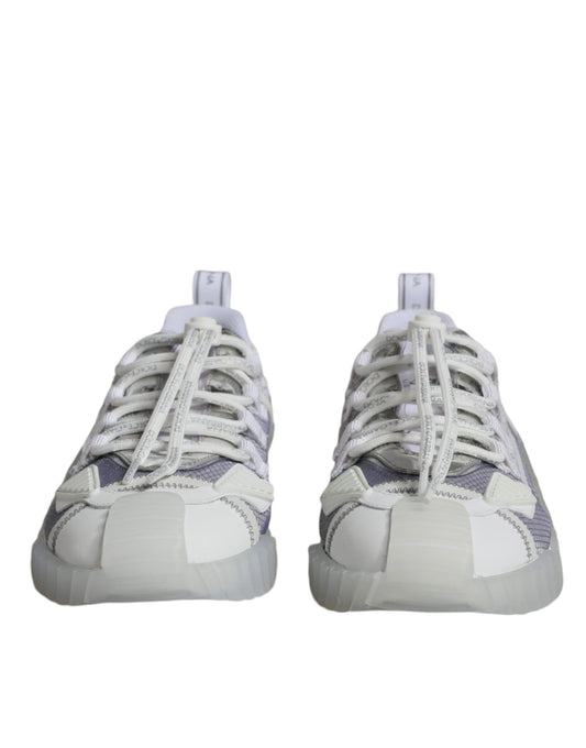 Dolce & Gabbana White Silver Low Top NS1 Sneakers Shoes - SMARTMARTNZ