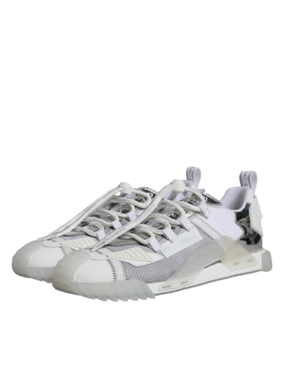 Dolce & Gabbana White Silver Low Top NS1 Sneakers Shoes - SMARTMARTNZ
