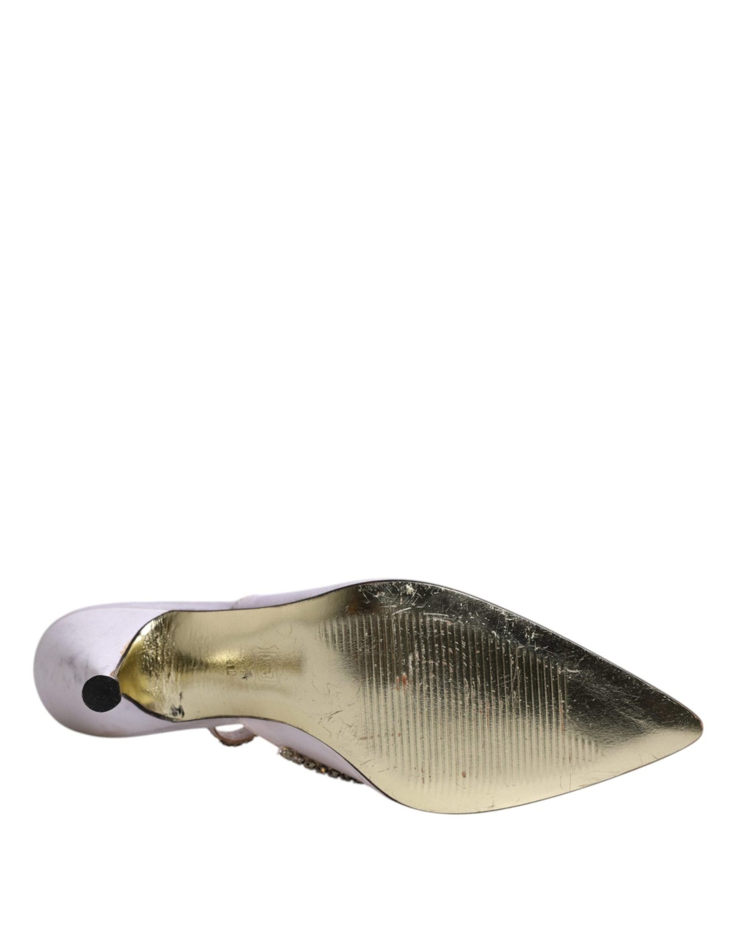 Dolce & Gabbana White Strass Crystal Slingbacks Pumps Shoes - SMARTMARTNZ