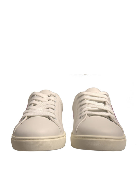 Dolce & Gabbana White Suede Leather Low Top Sneakers Shoes - SMARTMARTNZ
