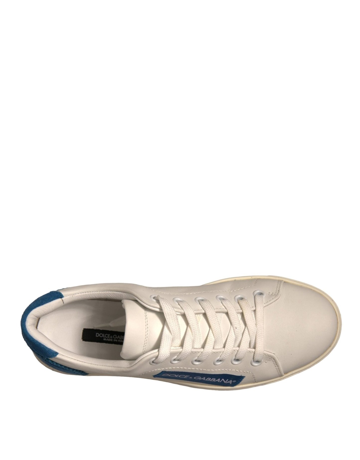 Dolce & Gabbana White Suede Leather Low Top Sneakers Shoes - SMARTMARTNZ