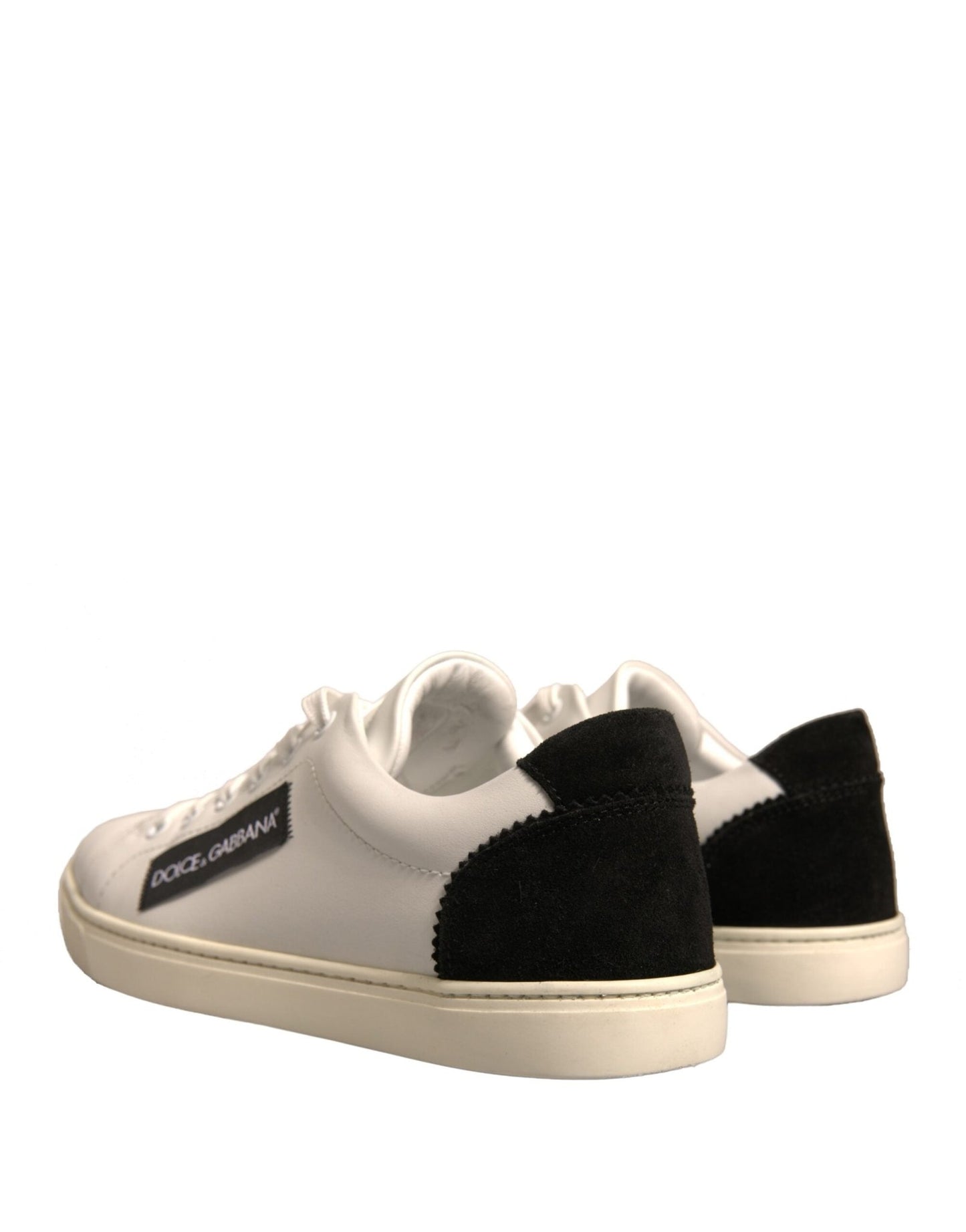 Dolce & Gabbana White Suede Leather Low Top Sneakers Shoes - SMARTMARTNZ