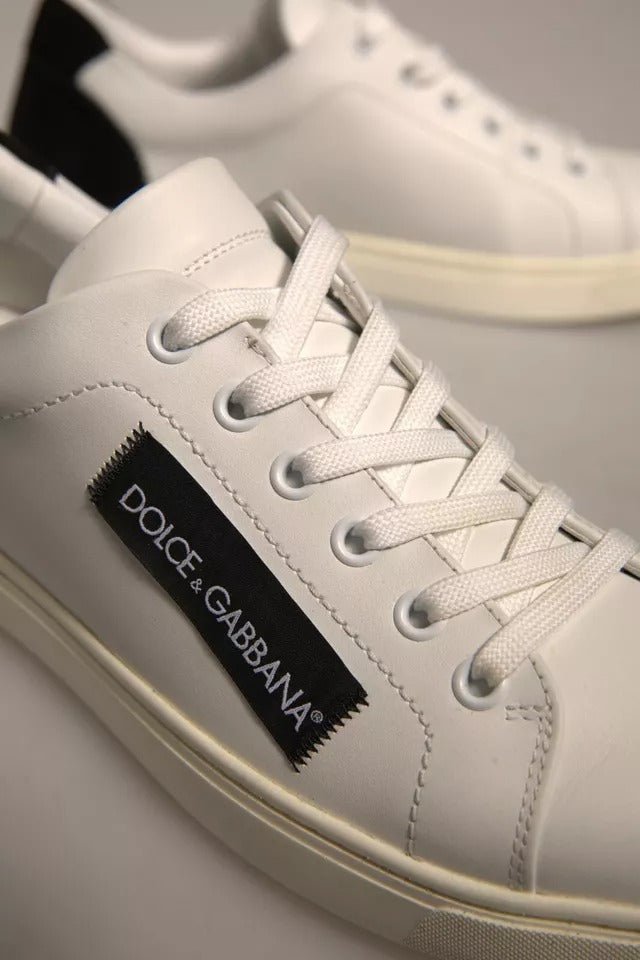 Dolce & Gabbana White Suede Leather Low Top Sneakers Shoes - SMARTMARTNZ