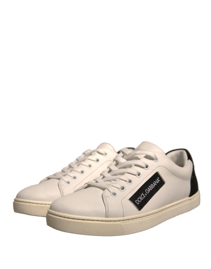 Dolce & Gabbana White Suede Leather Low Top Sneakers Shoes - SMARTMARTNZ