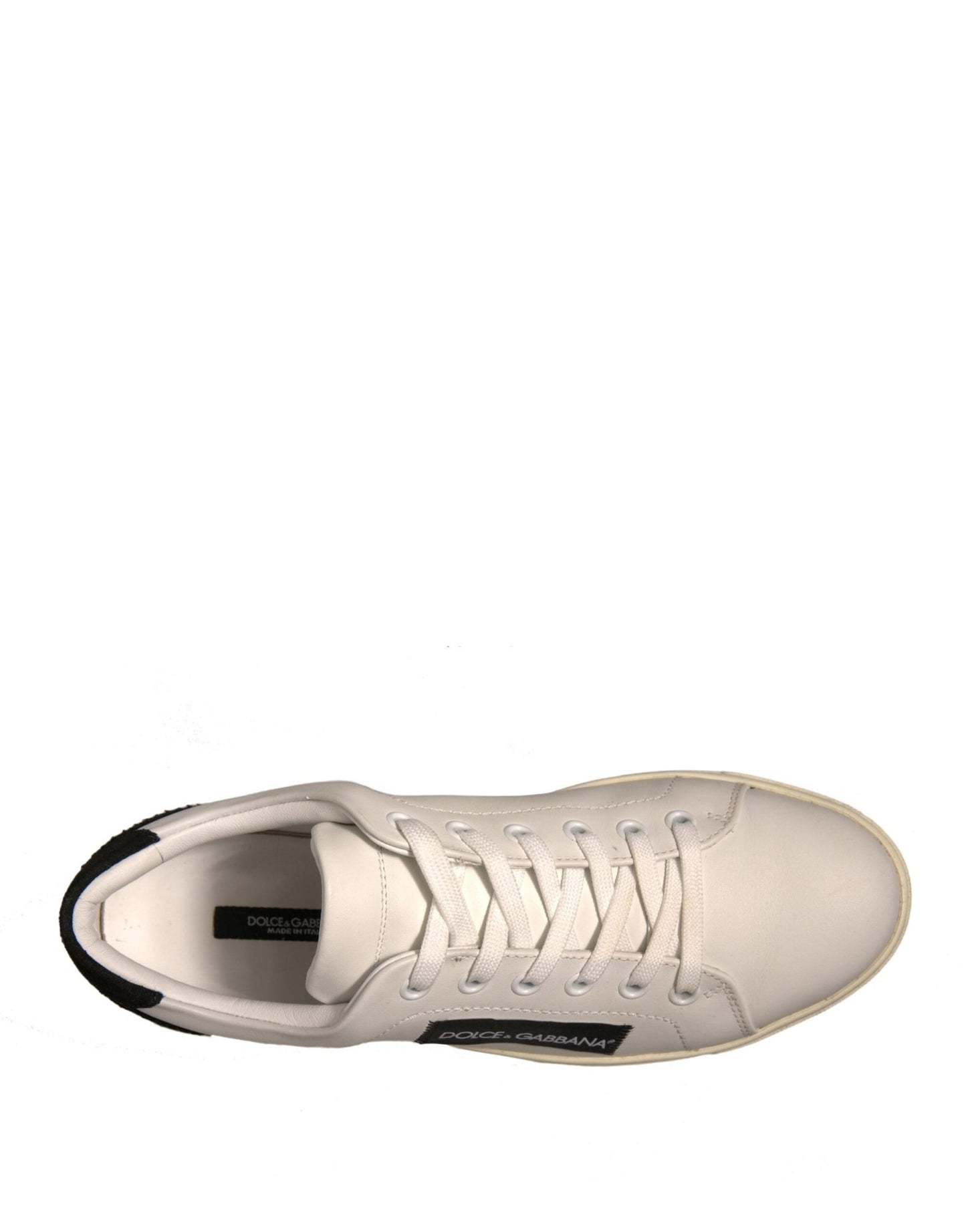 Dolce & Gabbana White Suede Leather Low Top Sneakers Shoes - SMARTMARTNZ