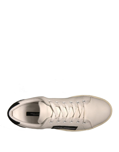 Dolce & Gabbana White Suede Leather Low Top Sneakers Shoes - SMARTMARTNZ