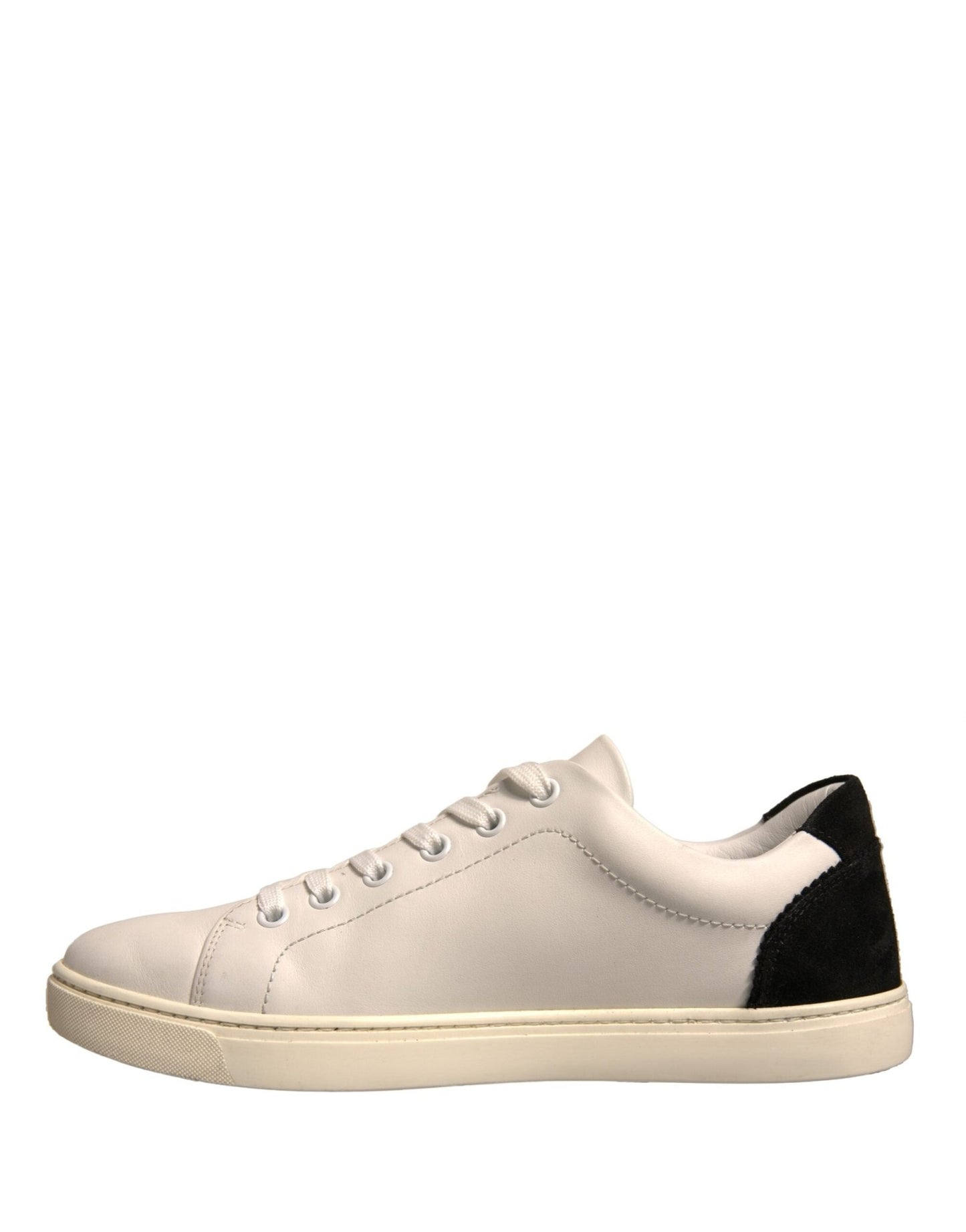 Dolce & Gabbana White Suede Leather Low Top Sneakers Shoes - SMARTMARTNZ