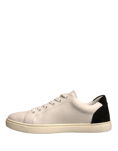 Dolce & Gabbana White Suede Leather Low Top Sneakers Shoes - SMARTMARTNZ