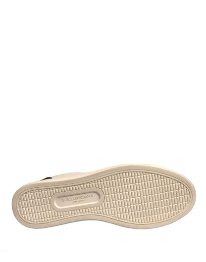 Dolce & Gabbana White Suede Leather Low Top Sneakers Shoes - SMARTMARTNZ