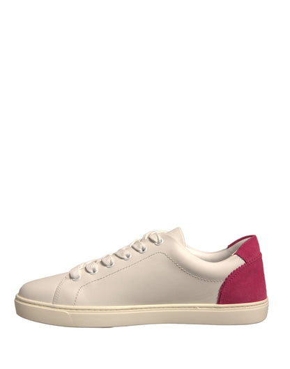 Dolce & Gabbana White Suede Leather Low Top Sneakers Shoes - SMARTMARTNZ