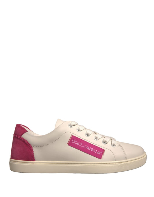 Dolce & Gabbana White Suede Leather Low Top Sneakers Shoes - SMARTMARTNZ